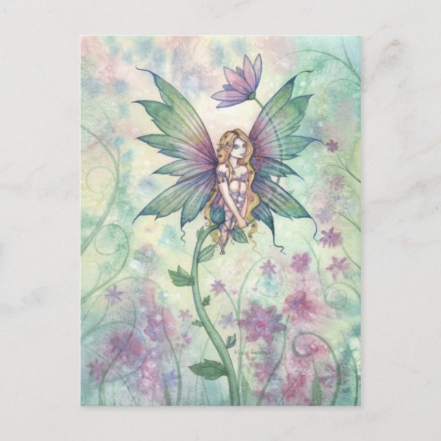 Postale Fleur de jardin mystique Fairy in Watercolor Carte (Devant)