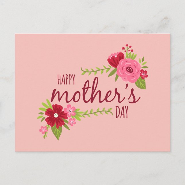 Postale Fleur Élégante Joyeuse Fête des Mères | Carte post (Devant)