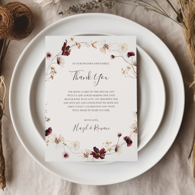 Postale Fleur sauvage de Cuivre Bourgogne | Carte de remer (Créateur téléchargé)