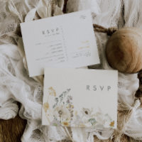 Fleur sauvage lunatique | Carte RSVP de choix du m