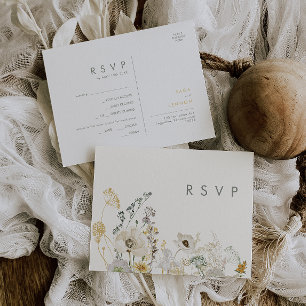 Postale Fleur sauvage lunatique   Carte RSVP de choix du m