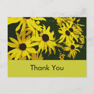 Postale Fleurs de marguerite jaune carte de remerciements.