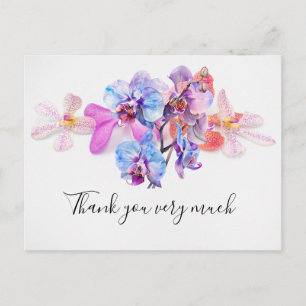 Postale Fleurs d'orchidées sur Carte de remerciements arri