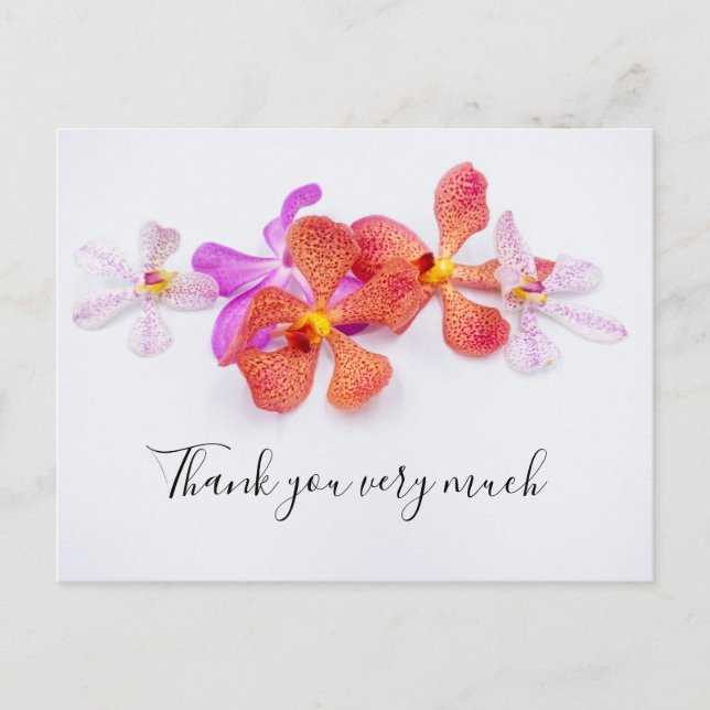 Postale Fleurs d'orchidées sur Carte de remerciements arri (Devant)
