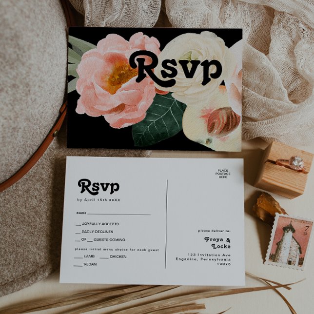 Postale Fleurs grasses | Carte de réponse RSVP de choix de (Créateur téléchargé)