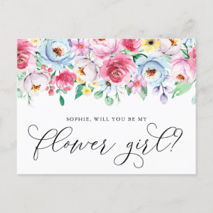 Postale Fleurs Pastel Serez-Vous Ma Carte Fille Fleur