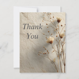 Postale Fleurs séchées sur Carte de remerciements en pierr