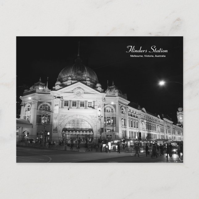 Postale Flinders Station Melbourne Black & White carte pos (Devant)