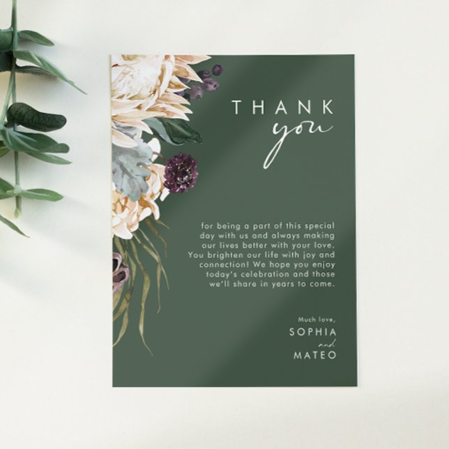 Postale Floral blanc | Carte de remerciements de réception (Créateur téléchargé)