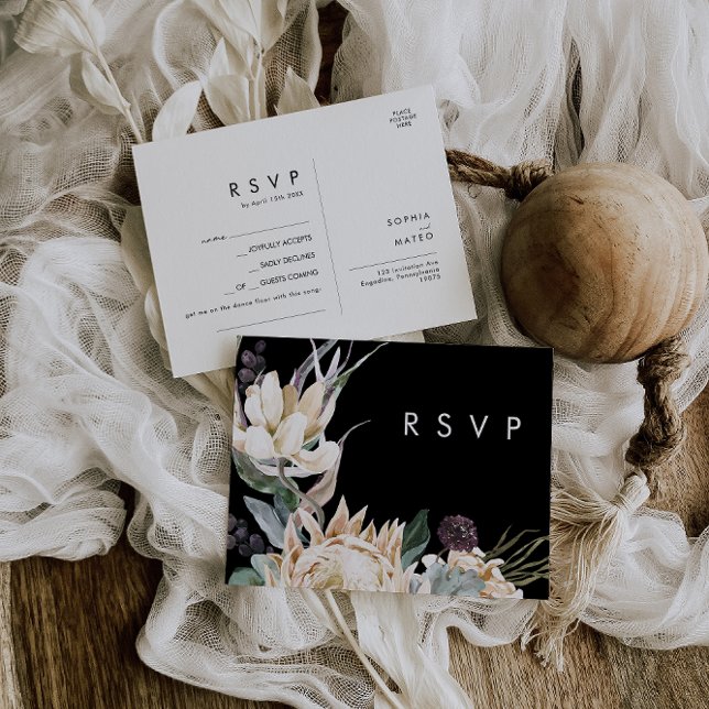 Postale Floral blanc | Carte RSVP de demande de chanson no (Créateur téléchargé)