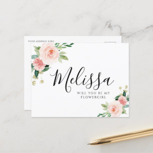 Postale floral rose vif vous serez fleurie carte