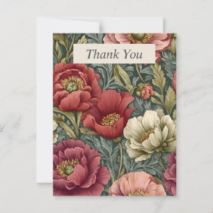 Postale Floral rose, violet et ivoire sur Carte de remerci