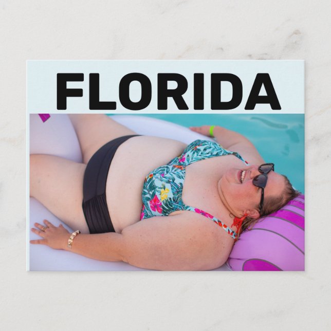 Postale FLORIDA BBW BIG BIKINI FILLE SUR LA PLAGE Carte po (Devant)