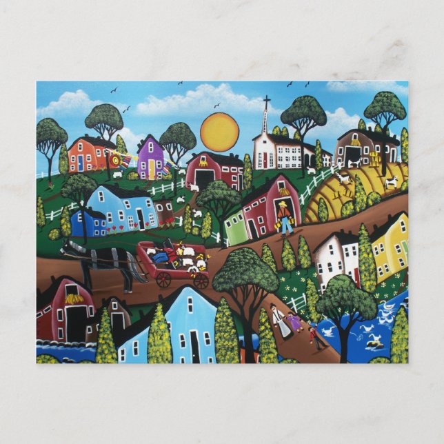 Postale FOLK ART Country Living BY LORI EVERETT carte post (Devant)