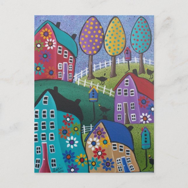 Postale FOLK ART Day's Gone By BY LORI EVERETT carte posta (Devant)