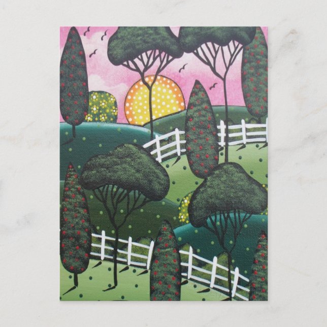 Postale FOLK ART Joie The View BY LORI EVERETT carte posta (Devant)