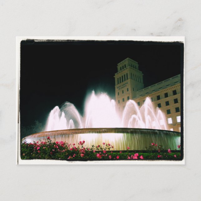 Postale Fontaine de Barcelone - Plaça de Catalunya - Carte (Devant)