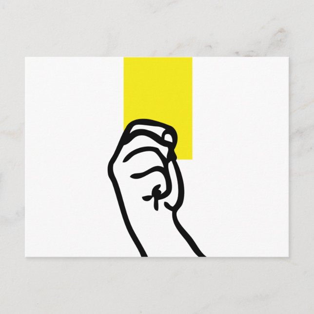 Postale Football avec carte jaune (Devant)