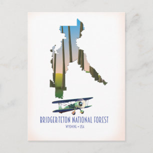 Postale Forêt nationale de Bridger-teton, carte du wyoming