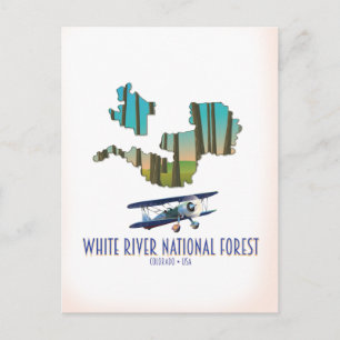Postale Forêt nationale de White River Colorado carte USA