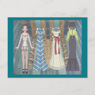 Postale Frances, Dame Art Déco de 1937 Papier Doll Carte p