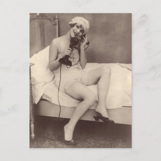Postale French Risqué Cute 1920's flapper girl Carte posta