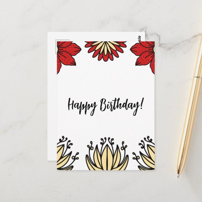 Postale Frida Collection Carte d'anniversaire (Devant/Arrière en situation)