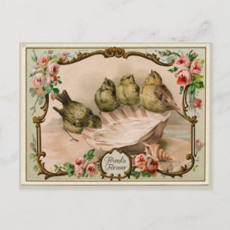 Postale Friends Forever Bird Reproduction Vintage Carte po