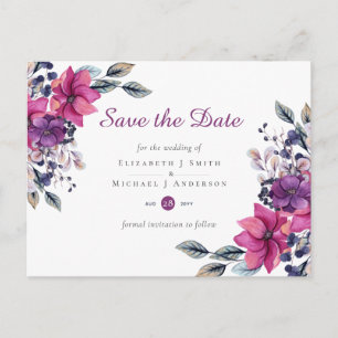 Postale Fuchsia Dreams ENREGISTRER LA DATE CARTE POSTCARD