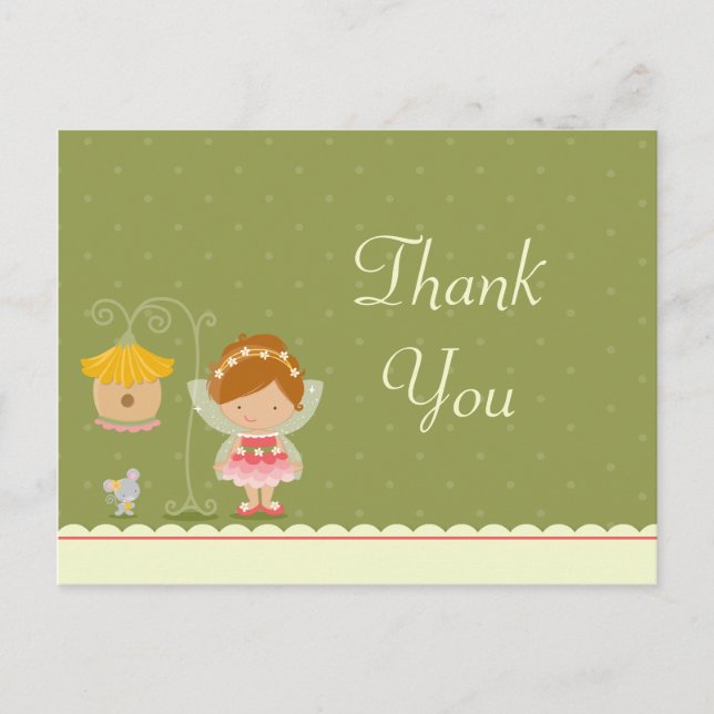 Postale Fun mignon fée anniversaire de fille merci carte p (Devant)