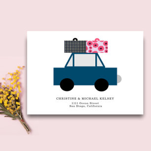 Postale Funky Car New Home Adresse Faire-part Carte postal