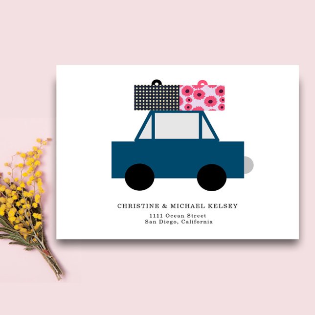 Postale Funky Car New Home Adresse Faire-part Carte postal (Créateur téléchargé)