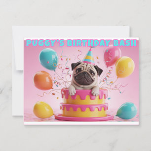 Postale Funny Carlin 3D carte d'anniversaire Jolie fête