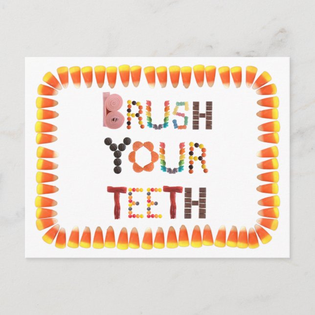 Postale Funny Dental Health Brossez vos dents carte de rap (Devant)