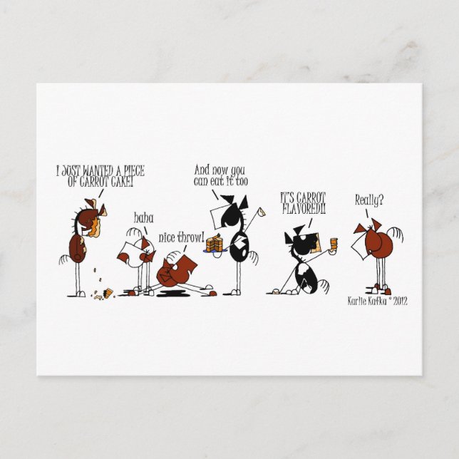 Postale Funny Horse & Carrot Cake Anniversaire Carte posta (Devant)