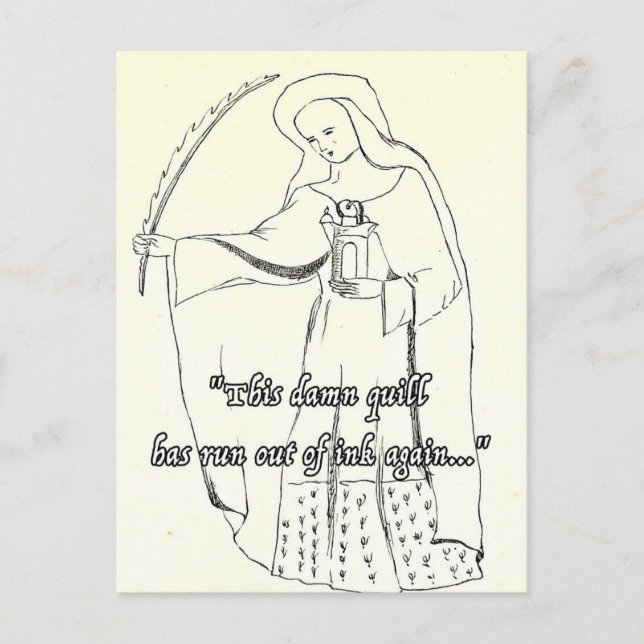 Postale Funny Religieux Carte de voeux Quill Anniversaire  (Devant)
