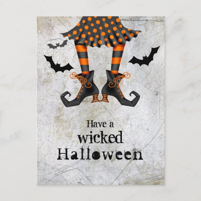 Postale Funny sorcières Jambes Wicked Halloween Carte post (Devant)