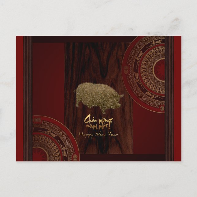 Postale Fûts 2 année de porc salut vietnamien Carte postal (Devant)