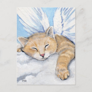 Postale Gabrielle, Chat Ange dans Nuages Peinture Carte Po