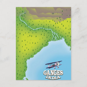Postale Ganges Inde carte affiche de voyage