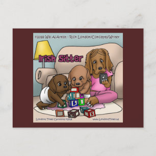 Postale Garde d'Irlandais - Chiens de babysitting Carte po