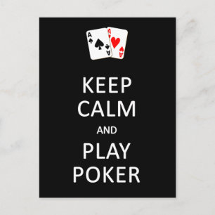 Postale GARDER CALME & JOUER POKER carte postale, personna