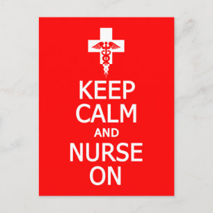 Postale Gardez le calme et l'infirmière sur la carte posta