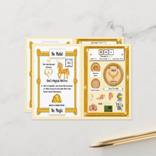 Postale Gel - Gold Horn Unicorn Carte de jeu