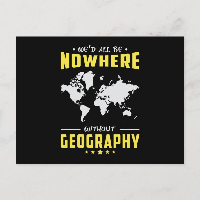 Postale Géographie Professeur Funny Monde Continents Carte (Devant)