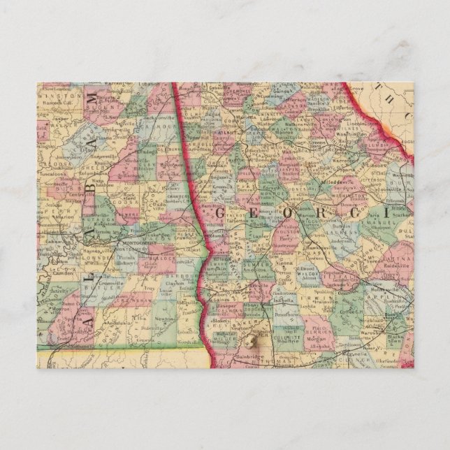 Postale Géorgie, Alabama Carte par Mitchell (Devant)