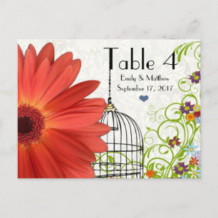 Postale Gerber Daisy Bird Cage Flower Carte Numéro