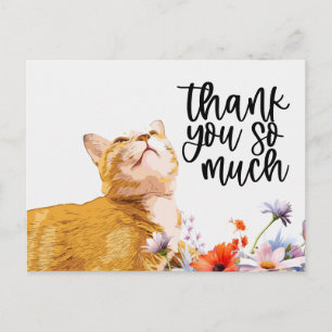Postale Ginger Cat Carte de remerciements cat cherche