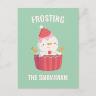 Postale Glacage Drôle De Bonhomme De Neige Carte De Voeux 
