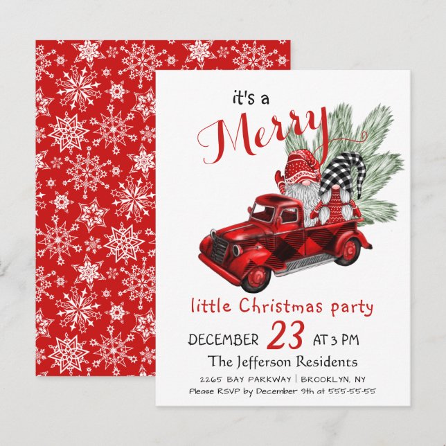 Postale Gnomes mignons Joyeux petit Noël Carte (Devant / Derrière)
